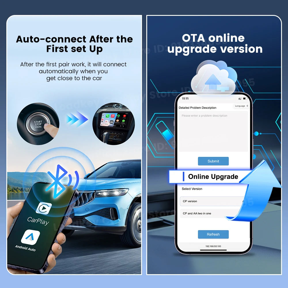 Adaptateur CarPlay Sans Fil 2 en 1 Carlinkit