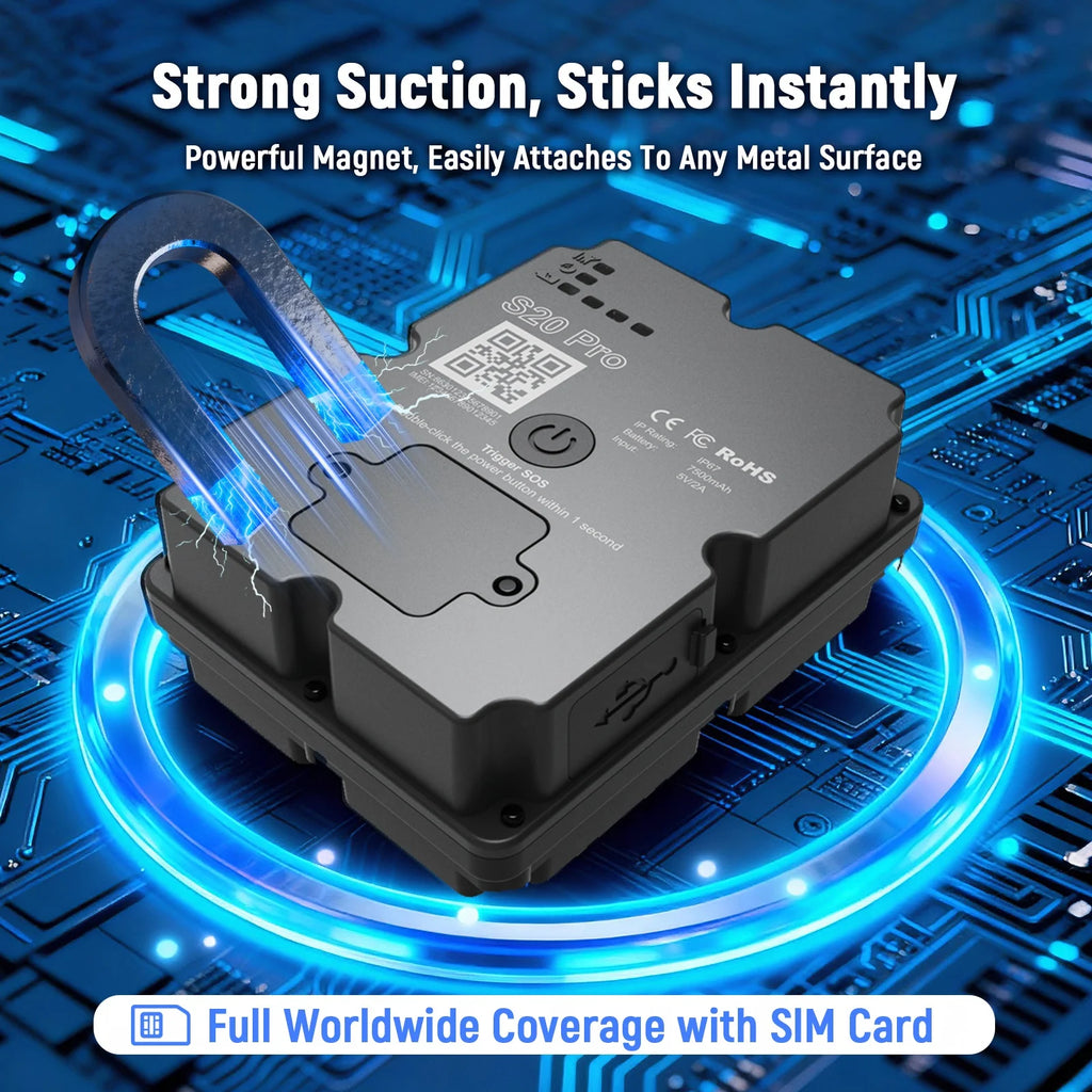 Traceur GPS 4G Magnétique Voiture - 7500mAh