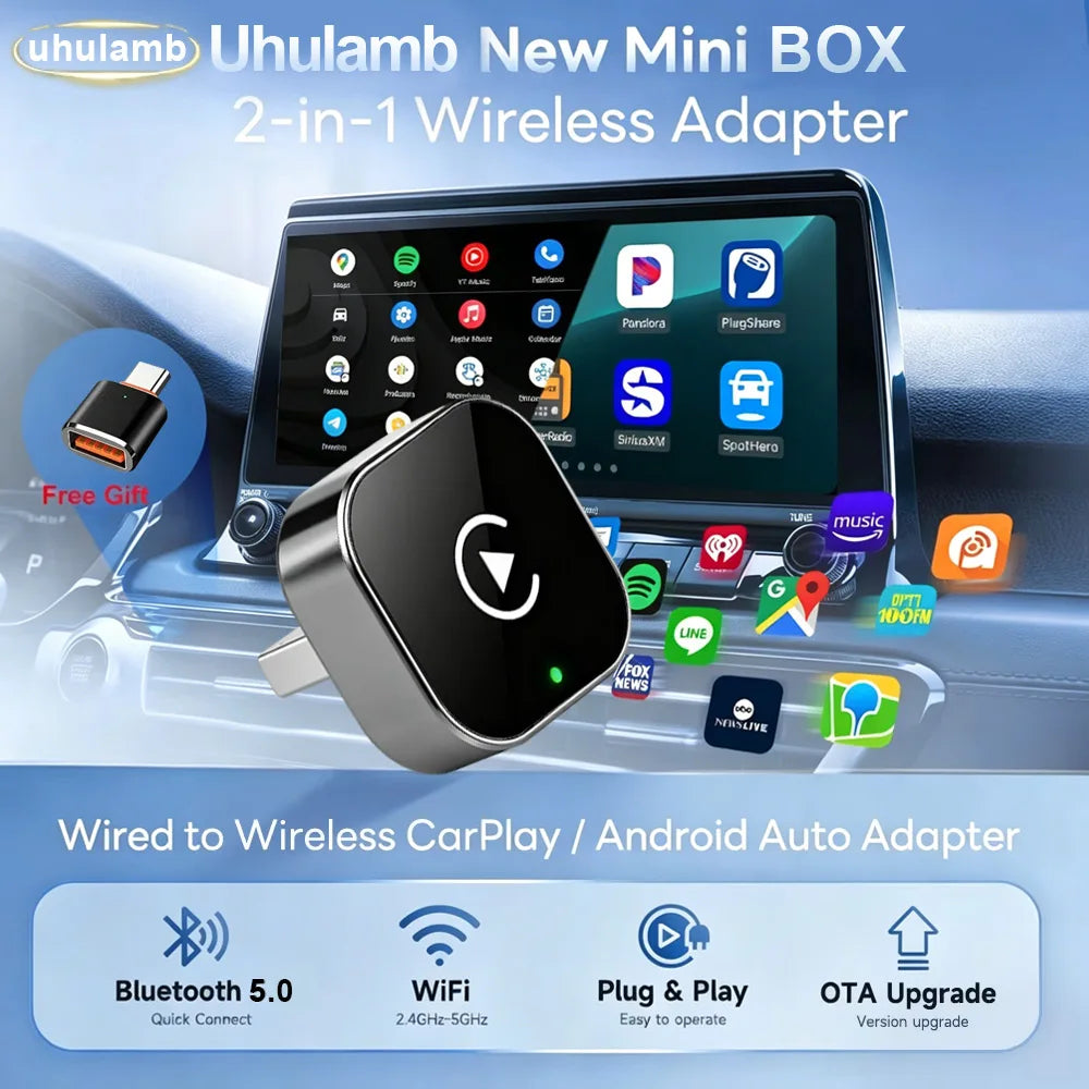 Adaptateur CarPlay Sans Fil Carlinkit 2 en 1