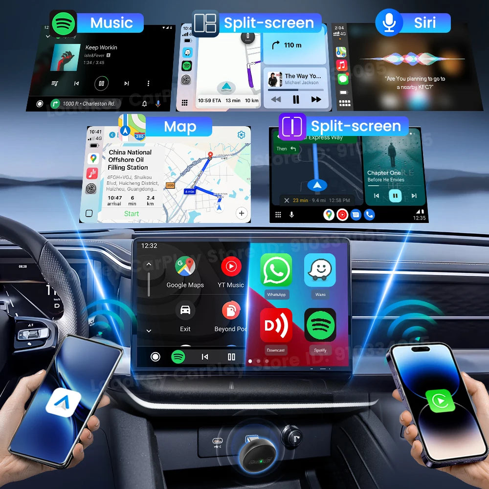 Adaptateur CarPlay Sans Fil 2 en 1 Carlinkit